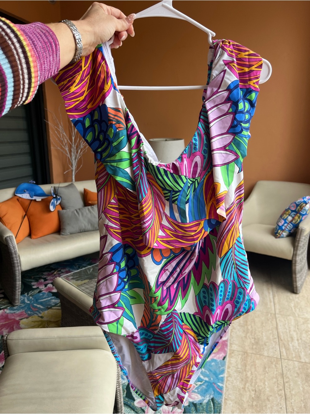 Trina Turk Multicolor Floral One-Piece Swimsuit Pucci Inspired